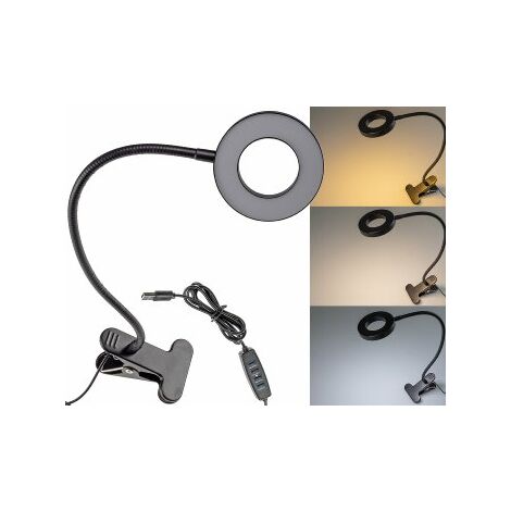 LED Klemmleuchte mit USB-Betrieb 40cm Schwanenhals, dimmbar, 55lm