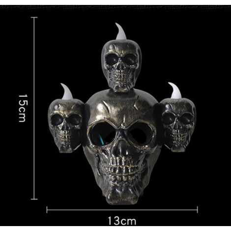 LED-Knochenkerzenlampe, [flammenlose Halloween-Kerzenleuchte] + [LED-Elektronikkerze] + [Skelettkopf-Knochenlampe] + [1513cm]