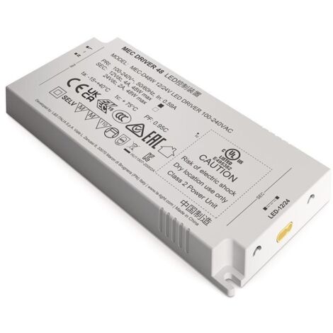 LED Konverter 100-240 V/AC 12+24V DC L.160mm 48 W weiß glatt