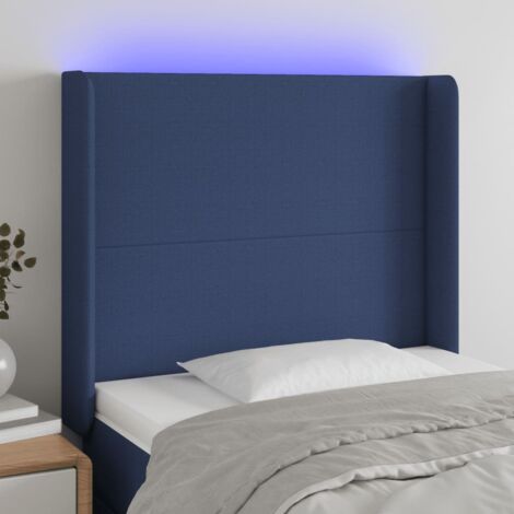 LED Kopfteil Blau 93x16x118/128 cm Stoff vidaXL32415