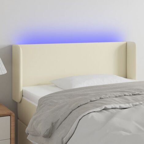 LED-Kopfteil Creme 103x16x78/88 cm Kunstleder