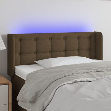 LED Kopfteil Dunkelbraun 103x16x78/88 cm Stoff vidaXL