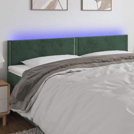 LED Kopfteil Dunkelgrün 180x5x78/88 cm Samt vidaXL