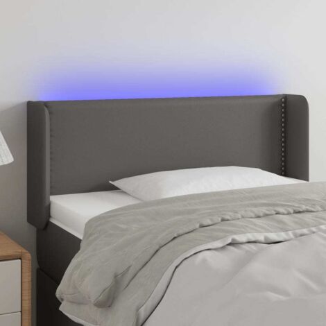 LED Kopfteil Grau 103x16x78/88 cm Kunstleder vidaXL