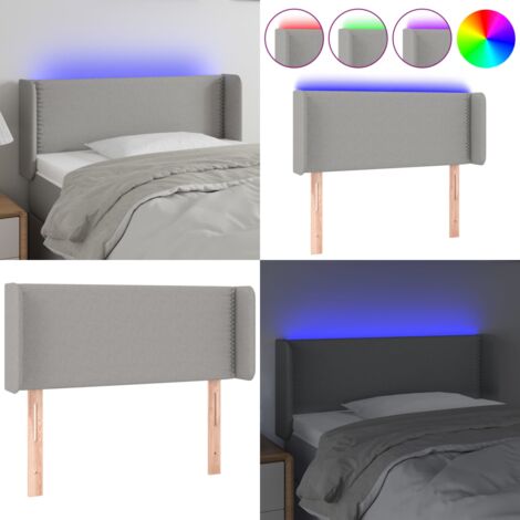 LED Kopfteil Hellgrau 103x16x78/88 cm Stoff - LED Kopfteil - Bettkopf - Kopfteil Hellgrau - Leselampe Bett - Nachttischlampe - Home & Living