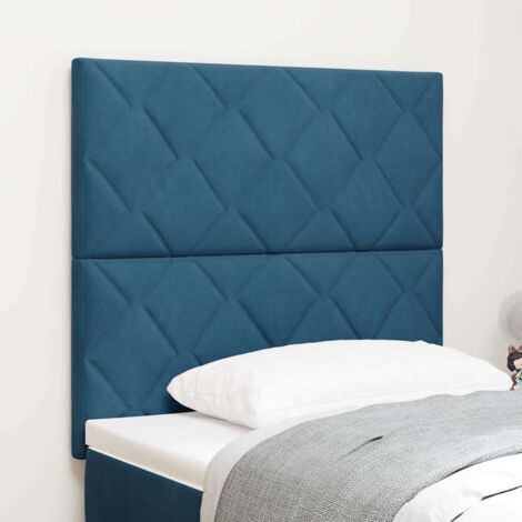 LED Kopfteil mit LED -Streifenleuchten Dunkelblau 90 cm Samt vidaXL