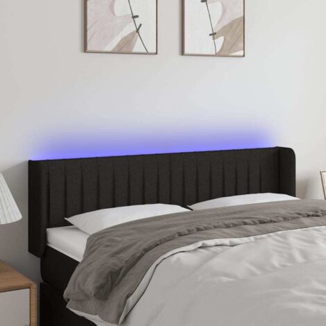 LED Kopfteil，Betthaupt Schwarz 147x16x78/88 cm Stoff vidaXL84149