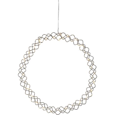 LED-Kranz "Hoop", Chrom, 30cm Ø, 30 warmweiße LED
