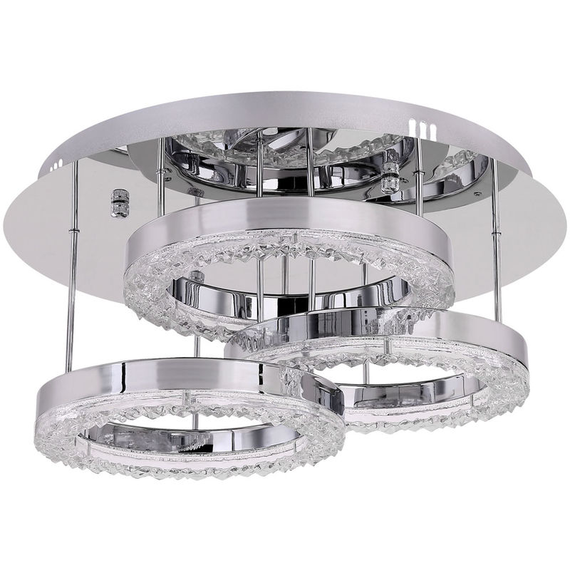 LED Kristall Decken Leuchte Wohn Schlaf Zimmer Beleuchtung Ring Design Lampe Chrom Globo 41915-30