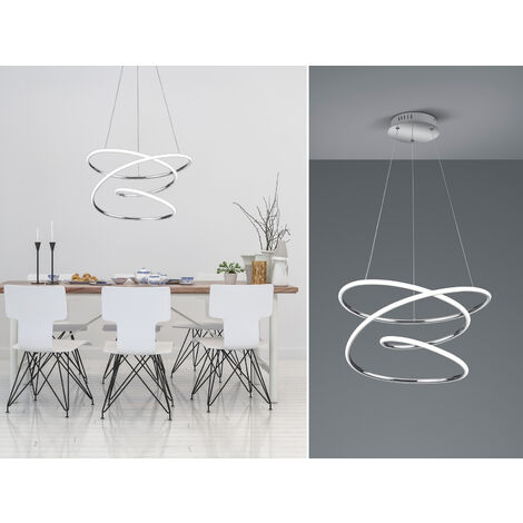 Led Kronleuchter Dimmer 4000k Modernes Design Vortex Chrom Bologna Trio Beleuchtung