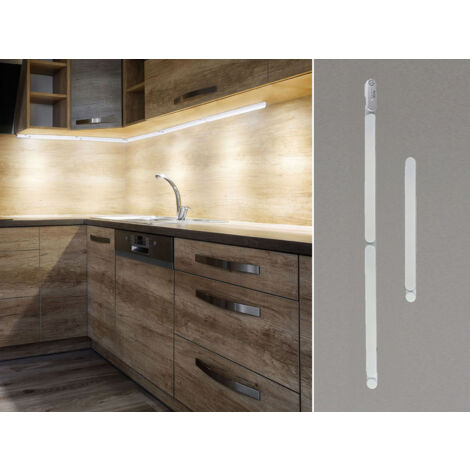 LED Küchen Unterbauleuchten SET flach für Eckmontage, Gesamtlänge 90cm