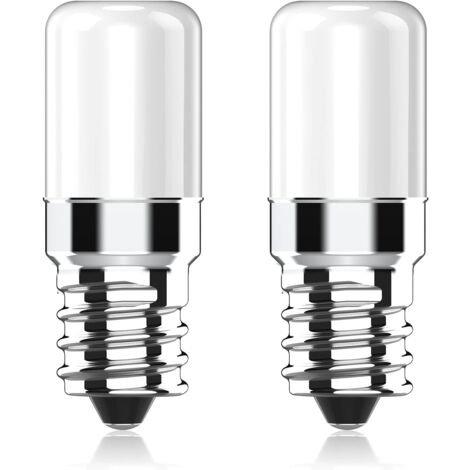 LED-Kühlschranklampe E14, 2 W, entspricht 20 W Halogenlampen, Warmweiß 2700 K, 170 lm, kleine LED-Lampe mit E14-Schraubsockel für Kühlschrank, Salzlampe, Nähmaschine, 2er-Pack