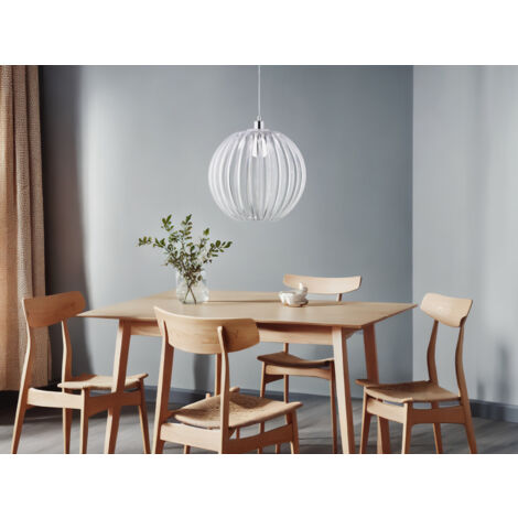 LED Kugel Pendelleuchte mit Acryllamellen transparent, Ø 40cm