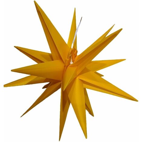 LED Kunststoffstern gelb 25cm Batterie 6/18h Timer IP44 außen 35499