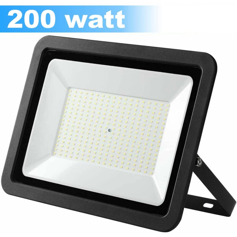 Trade Shop Traesio - Trade Shop - Faro Led 200w Luce Alta Luminosita Faretto Proiettore Esterno Slim Bianco Freddo -