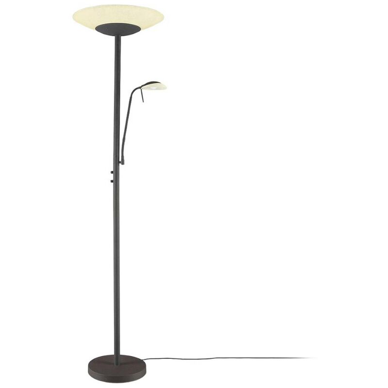 LED Lampadaire à intensité variable 'Ragna' en verre pour salon & salle à manger - scavo, noir ancien