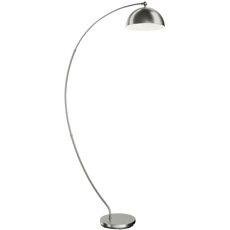 LED Lampadaire à intensité variable 'Zara' en aluminium pour salon & salle à manger - nickel mat