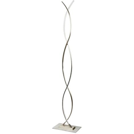 LED Lampadaire 'Bobi' en aluminium pour salon & salle à manger - nickel mat, blanc