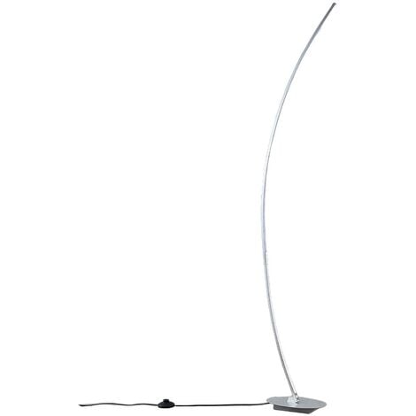 LED Lampadaire 'Nalevi' en métal pour salon & salle à manger - argenté brossé