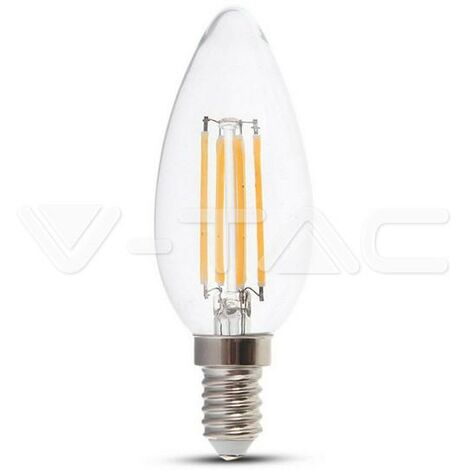 LED LAMPADINA 4W FILAMENTO E14 CLEAR COVER CANDELA DIMMERABILE 3000K                                     - Luce CALDA