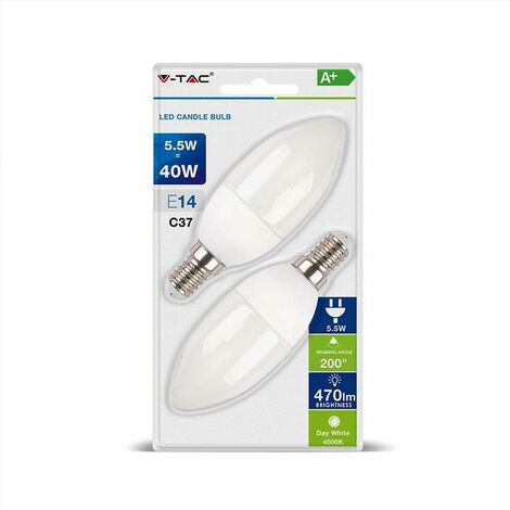 Lampadina Candela Milky LED C35 E14 6.5W 3000K Luce Calda Life Electronics