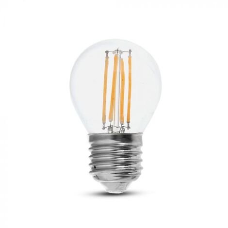 LED LAMPADINA 6W FILAMENT E27 G45 CLEAR COVER 3000K                                                      - Luce CALDA