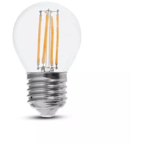 LED LAMPADINA 6W FILAMENTO E27 G45 TRASPARENTE 6400K 130LM/W - Luce FREDDA
