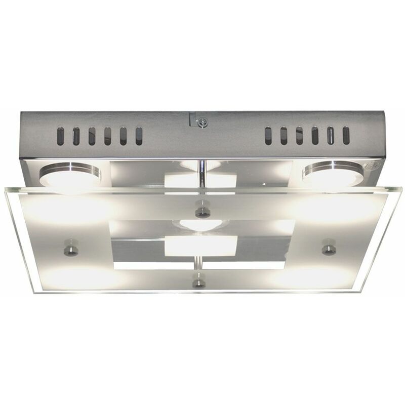 

Lámpara de techo LED cromo living comedor iluminación de dormitorio lámpara de vidrio satinado WOFI 9102.05.01.0000