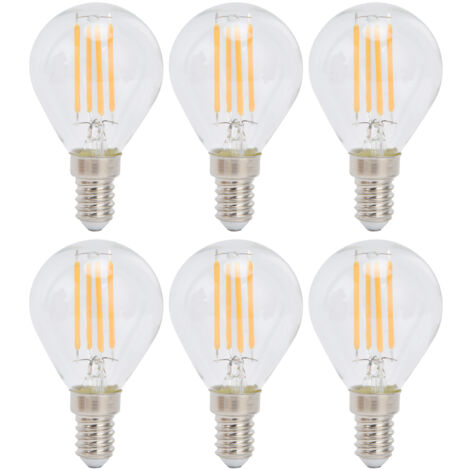 [LED-Lampe] 6er-Pack Vintage-G45-Glühbirnen (klar) mit E14-Sockel für die Inneneinrichtung, 6 W, 220 V, warmweißes Licht