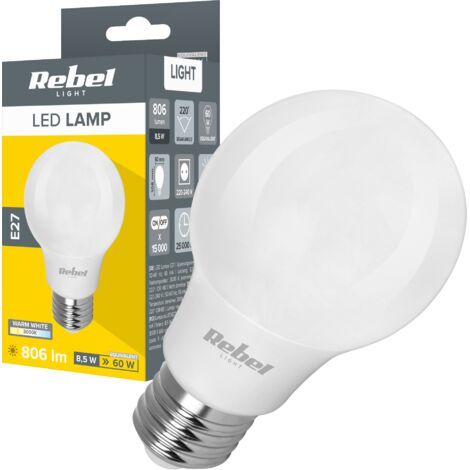 LED-Lampe 8,5 W E27 A60 806 lm 3000 K Rebel