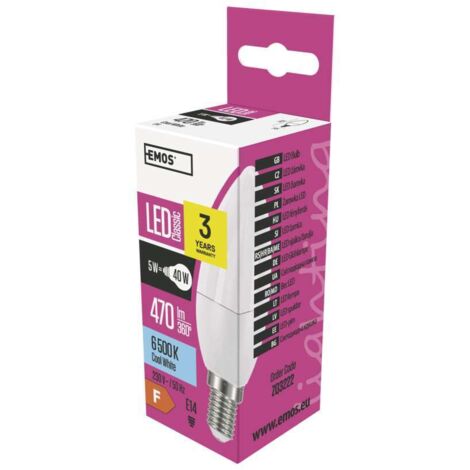 LED-Lampe Classic Kerzenform E14 kaltweiß 5 W