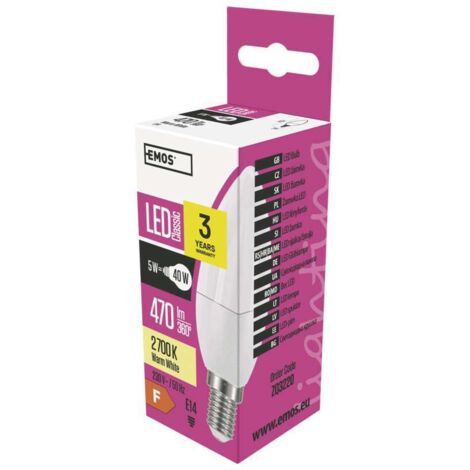 LED-Lampe Classic Kerzenform E14 warmweiß 5 W