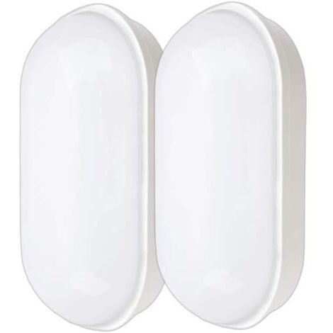 LED Lampe de Cave, 20W 2200LM Plafonnier Ovale, IP55 étanche Lumière Humide Lampe Murale, Blanc Neutre Lampe d'extérieur Pour Escaliers Salle de Bain Garage Couloir Atelier Jardin Balcon 2pcs