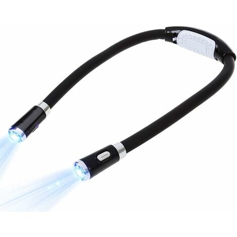 MINKUROW Led Lampe De Lecture Mains Libres Accrochée Au Cou 4 Perles De Lampe Led, Mode 4 Vitesses, Peut Être Lue Sur Le Lit Ou Dans La Voiture (blanc)