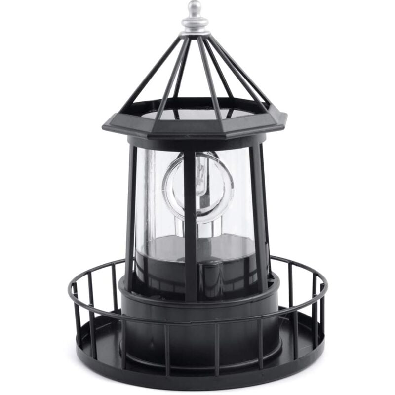 Jusch - led Lampe de Phare rotative Solaire, Lanterne de décoration extérieure de jardin