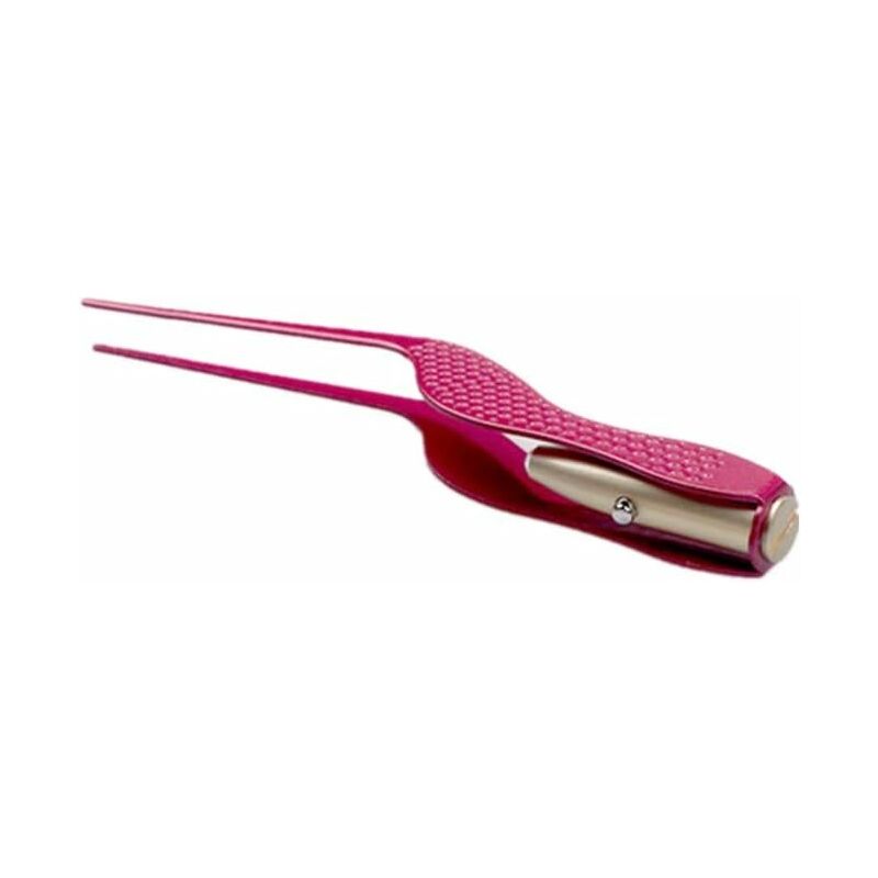 Led Lampe de Poche Oreille Pince à Épiler Pointu Pincettes Multifonctionnel Pince à Épiler avec Clignotant lumière Professionnel Pince à Épiler Rose