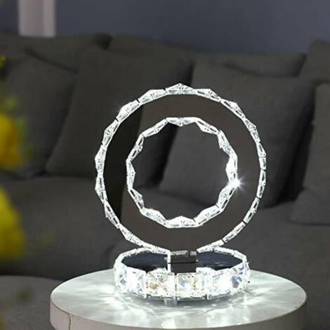 LED Lampe de Table en cristal, Lampe de chevet élégante décorative, Lampe de veilleuse idéale pour Chambre de coucher, salon, 18W lumière blanc froide