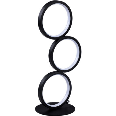LED lampe de table Touch Dimmar Lampe de chevet moderne anneau blanc lampe de bureau blanc chaud 3000K aluminium lampe de nuit avec interrupteur et prise pour chambre salon bureau d'étude, 38cm [Class