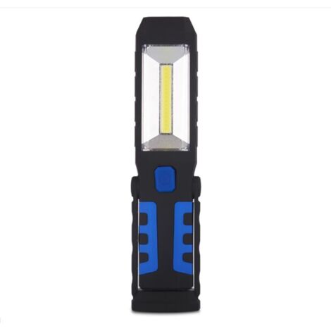 Led Lampe de Travail Mains Libres 3 + 1 Cob Lampe Torche Magnétique Flexible de Lampe 180 Degrés de Rotation pour Bricolage, le Bateau, Camping, Pêche de Nuit Lumière d'Urgence(blue)-