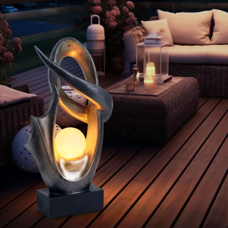 GLOBO LED lampe d'extérieur décorative solaire effet feu jardin patio éclairage design argent clair