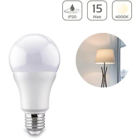 LED Lampe E27 15W A65 matt 1350lm - Lichtfarbe: Neutralweiß 4000K