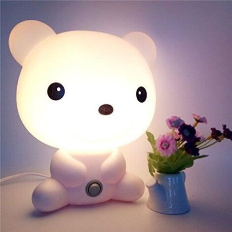 LED Lampe Enfant Adulte,Lampe Chevet,Lampe Table,Lampe Nuit,Lampe Réveil Veuilleuse en forme Ourson Lumière Douce Protection PriseEU