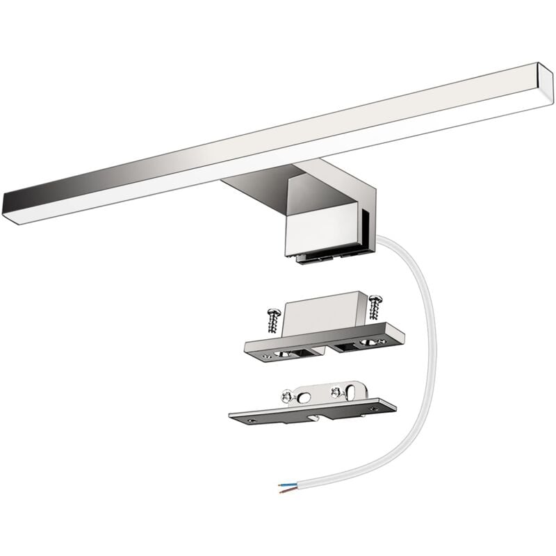 Ineasicer - Lampe Miroir Salle de Bain 8W 60CM 680LM 230V 4000K,IP44 Imperméable Classe ii en 3 en 1 Miroir Lumineux LED,Non Scintillement,Pince sur