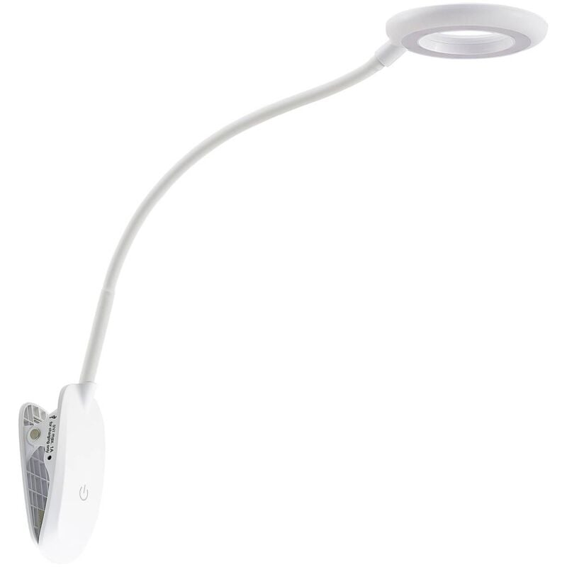 Prios - led Lampe à pince (Avec variateur d'intensité tactile) avec une connexion usb à intensité variable 'Harumi' pour bureau