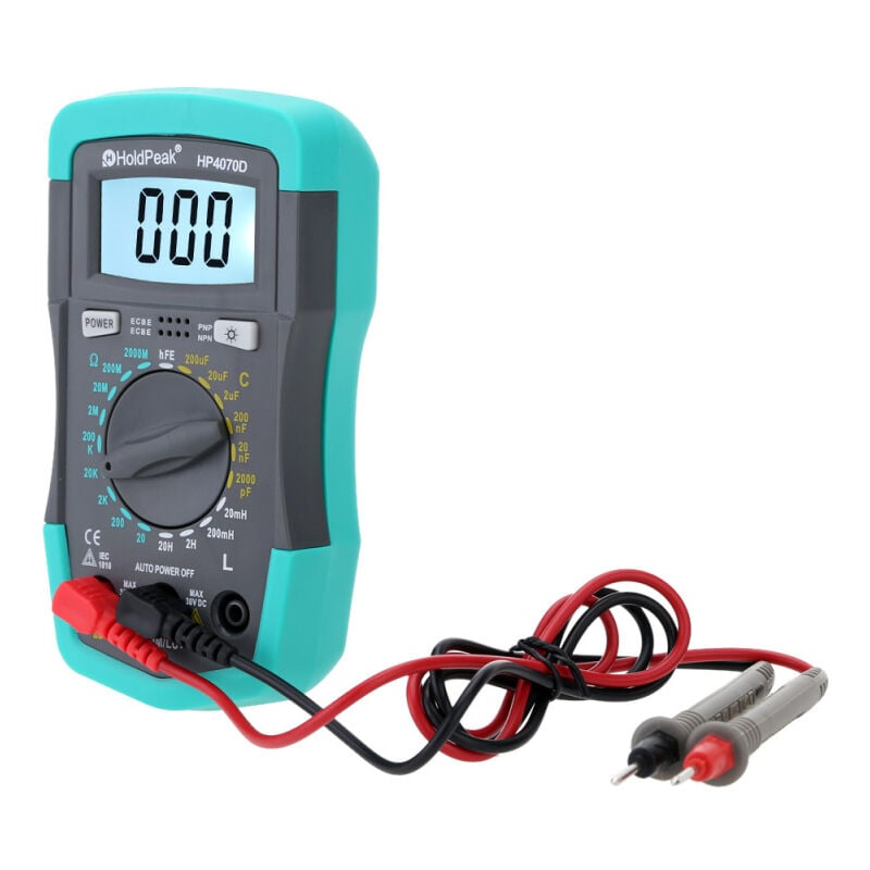 Mini multimètre numérique HoldPeak HP4070D, résistance, capacité, inductance, test de transistor