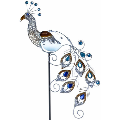 LED lampe solaire jardin figure cristal lampe paon éclairage extérieur spotlight oiseau Globo 33309S