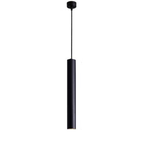 LED Lampe Suspension Nordique Long Tube Lampe Suspendue Minimaliste Créatif Plafonnier Art Moderne Décor Luminaire pour Salle à Manger Cuisine Ile lumière blanche et chaude 4000K(Noir-30cm)