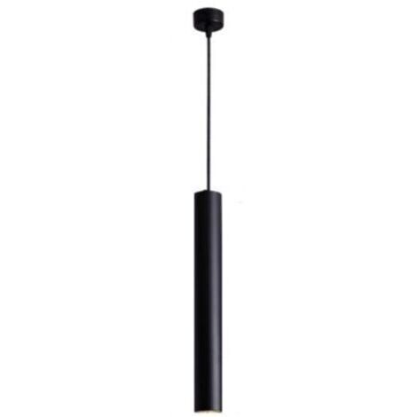 LED Lampe Suspension Nordique Long Tube Lampe Suspendue Minimaliste Créatif Plafonnier Art Moderne Décor Luminaire pour Salle à Manger Cuisine Ile lumière blanche et chaude 4000K(Noir 30cm)