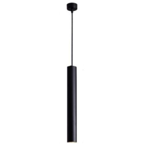 LED Lampe Suspension Nordique Long Tube Lampe Suspendue Minimaliste Créatif Plafonnier Art Moderne Décor Luminaire pour Salle à Manger Cuisine Ile lumière blanche et chaude 4000K(Noir 30cm)