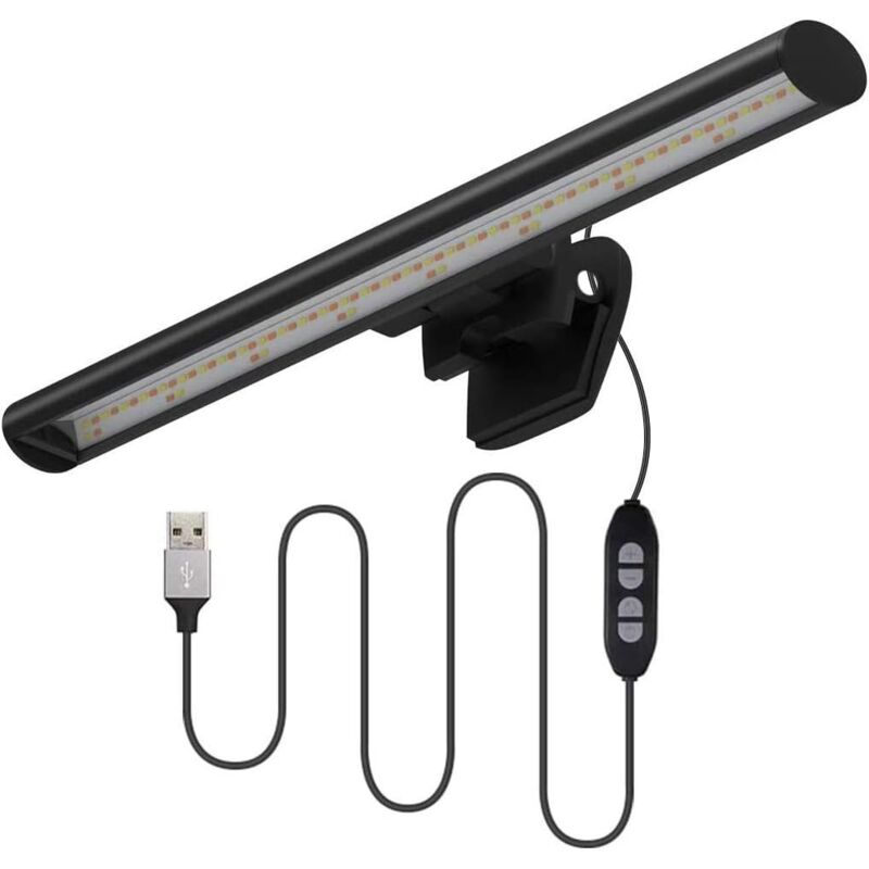 Langray - led Lampe usb dÉcran Ordinateur Protable 10 Luminosité 3 Lumière Dimmable Évite Éblouissement, Lampe E-Lecture/Travail de Bureau Réglable